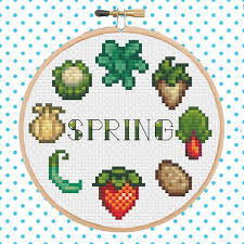 Go cross stitch crazy with our huge selection of free cross stitch patterns! Stardew Valley Spring Crops Cross Stitch Pattern Pixel Art Etsy