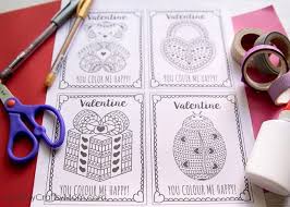 Valentine's day is a great holiday for making kids' craft activities. Free Printable Coloring Cards For Valentine S Day