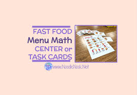 Following the common core standards, worksheets are available for students aged 6 & above. Menu Math Activities For Money Centers Noodle Nook