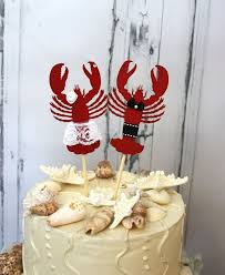 Lobster Wedding Cake Topper Lobster Wedding Cake Etsy Beach Cake Topper Wedding Cake Toppers Cake Toppers