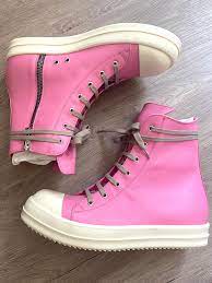 Rick Owens Rick Owens Ss21 Pink Ramones High Sneaker Eu44 Us11 Grailed