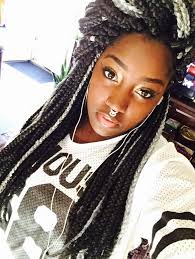 Black And Grey Braids Hairstyles Gray And Black Box Braids Box Braids Pictures Black Box Braids Box Braids
