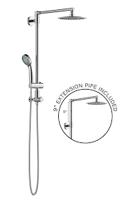 Polaris 3 Rain Shower System For Retrofit Remodel With Handheld Shower 9 Rain Shower System Shower Systems Hand Held Shower