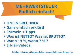 Mehrwertsteuer Rechner Brutto Netto Mwst Von Blitzrechner De