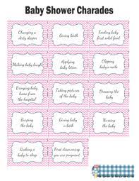 Baby Shower Charades Cards Printable In Pink Color Baby Shower Charades Free Printable Baby Shower Games Baby Shower Printables