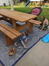 Diy Extra Large Modern Picnic Table It S A Mother Thing In 2020 Picnic Table Diy Picnic Table Build A Picnic Table