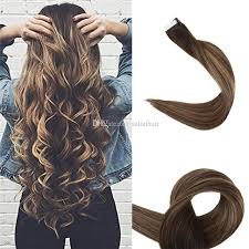 Have the hair length you want in the perfect color. Ombre Tape In Hair Extensions Seamless Remy Hair Weft Color 2 Brown Fading To 3 And 27 Honey Blonde Dip Dyed Human Hair 50gram Blonde Human Hair Extensions Bleach Blonde Hair Extensions