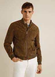 Suede Bomber Jacket Men Mango Man Usa Suede Bomber Jacket Men Suede Bomber Suede Jacket Men
