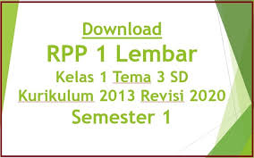 Kali ini pembahasannya pada subtema 2 berjudul pertumbuhan dan perkembangan manusia. Download Rpp 1 Lembar Kelas 1 Tema 3 Sd K13 Revisi 2020 Semester 1 Beritapppk Com