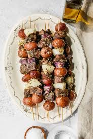 Oven Baked Steak and Potato Kabobs