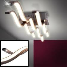 Mit smart home stehlampen und smart home pendelleuchten heben sie ihre wohnzimmerbeleuchtung auf ein neues level. 30w Led Decken Leuchte Wohnzimmer Lampe Wellen Geschwungen Flur Chrom Strahler Ebay
