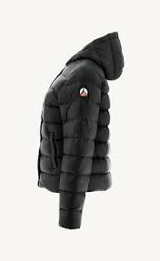 Zwart Jane recht jack met capuchon