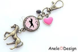 Bracelet Cheval Horse Cabochon Rose Violet Noir Vichy Cœur Amazon Fr Handmade Coeur Vintage Rose Violette Violet