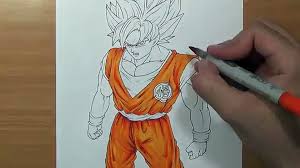 Drawing Goku Super Saiyan Blue Full Body Video Dailymotion The padding around the neck and shoulders of the vest is reddish orange rather than yellow, and the rest is either a very dark blue or a dark gray. drawing goku super saiyan blue full body