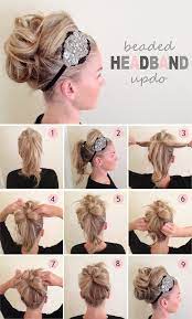 A Little Slice Of Beaded Headband Updo Updo With Headband Hair Hair Styles