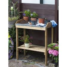 Table De Rempotage Et Semis En Bois Dessus En Zinc Achat Pas Cher