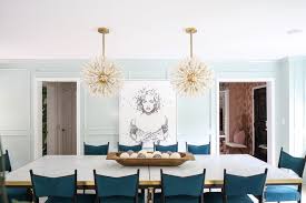 Lighting used in the kitchen and dining room over a surface use the guidelines above, with slight adjustments—mostly with regard to hanging height and diameter or width. The Perfect Height For Your Dining Room Chandelier