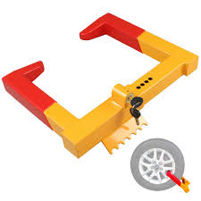A thief would create quite a bit of noise if they had to. Oklead Trailer Wheel Locks Clamp Tire Lock Anti Theft Wheel Boot Tire Claw Security Boots For Atv Trailers Yellow Red 2 Keys Buy Online In Faroe Islands At Faroe Desertcart Com Productid 97289022