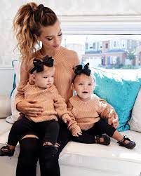 Mommy Me Off Shoulder Knit Sweater Mother Daughter Matching Outfits Mom And Daughter Matching Mother Daughter Outfits