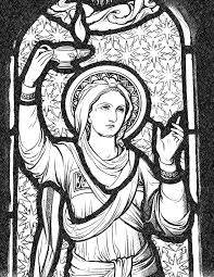 The second coming, story of the ten virgins, large picture of oil lamp and drops of oil to write the things one would do to prepare for the savior's coming. Virgin With Lamp Catholic Coloring Page