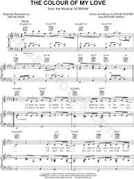 Let your sweetheart know that 'you are special' with this romantic ecard. Celine Dion The Colour Of My Love Sheet Music In Db Major Transposable Download Print Sku Mn0049122