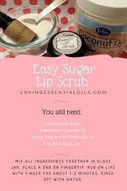 Easy Sugar Lip Scrub Recipe With Peppermint Essential Oil For Kissable Lips Recipe Lip Scrub Recipe Sugar Lip Scrub Lip Scrub