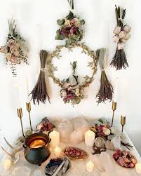 Intention candles with flowers and healing crystals, custom meditation candles for home, soy wax candle with crystals our intention candles smell and look amazing. Crystals Candles And Wicca Altar Image 7717529 On Favim Com