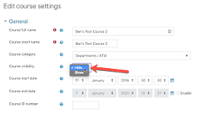 Image result for how to make a course not hidden in moodle