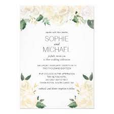 Wedding Invitation White Flowers Zazzle Com Flower Wedding Invitation Invitations White Floral Wedding Invitations
