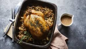 Mary Berry S Roast Chicken Must Be The Ultimate Comfort Meal The Herby Butter And Melting Onions Make It The Ultimate Sunday In 2020 Recipes Tarragon Recipes Bbc Food