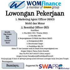 Check spelling or type a new query. Lowongan Kerja Marketing Agent Officer Remidial Officer Wom Finance Bumiayu