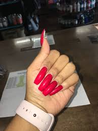 Black And Red Acrylic Nails Square Pin By Tatiyana On Nails Did Long Nails Red Acrylic Nails Red Nails