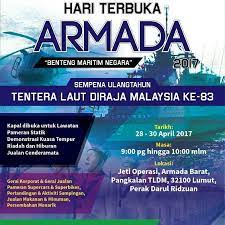 Dalam peringatan kali ini dilakukan penyematan tanda kehormatan satya lencana kesetiaan viii, xvi dan xxiv tahun oleh kasal dan juga penganugerahan predikat teladan kepada kri, lanal dan lanudal terbaik. Tentera Laut Diraja Malaysia Bersama Kita Meriahkan Hari Terbuka Armada Bertempat Di Pangkalan Tldm Lumut Bersempena Sambutan Haritldm83 Pelbagai Aktiviti Menarik Menanti Anda Jangan Lepaskan Peluang Keemasan Ini Kenali Dekati