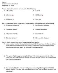 Metric And English Unit Conversion Worksheet English Units Unit Conversion The Unit