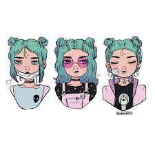 Midnight Doodles Of Spacegirl Spacebuns Illustration Spacegirls Oc Hairstyles Pastel Drawings Cute Drawings Cartoon Art