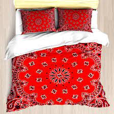Shop target for comforter bedding sets comforters you will love at great low prices. Amazon Com Bandana Red Duvet Cover Set Soft Comforter Cover Pillowcase Bed Set Unique Printed Floral Pattern Design Duvet Covers Blanket Cover Queen Full Size Kitchen Dining