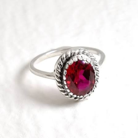 Vintage Ruby Ring - Solitaire Ruby Ring - Red Gemstone Ring – Adina Stone Jewelry