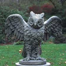Soaring Owl Statue Garden Statues Campania International Garden Owl