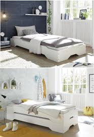 Schöne liege, gutes bett, schnell gestapelt: Stapelbett Single Double Kiefer Massiv Weiss In 90 200 Cm Kindermoebel 24