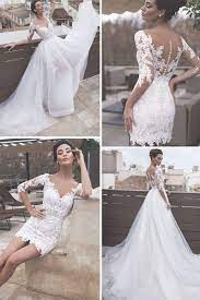 Marvelous Tulle Organza Jewel Neckline 2 In 1 Wedding Dresses With Detachable Skirt 2nd Wedding Dresses Short Wedding Dress Wedding Dress Detachable Skirt