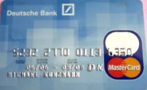 100 on your platinum credit card. Bank Card Deutsche Bank Deutsche Bank Germany Federal Republic Col De Mc 0109
