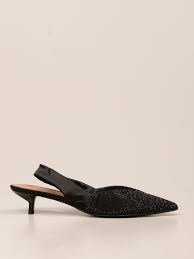 Emporio Armani Slingback In Fabric With Rhinestones Ballet Flats Emporio Armani Women Black Ballet Flats Emporio Armani X3e376 Xm823 Giglio Com