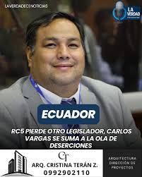 Revolución Ciudadana pierde otro legislador: Carlos Vargas se suma a la ola  de deserciones‼