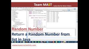 Return A Random Item From A List In Java Team Mast Youtube