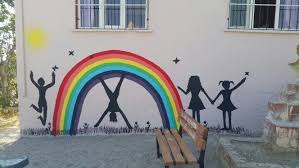 Okul Duvari Boyama Duvar Resim Gokkusagi