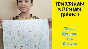 Pendidikan kesenian tahun 3 unit 8: Teknik Renjisan Dan Percikan Tahun 3 Youtube