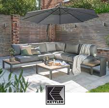 With A Touch Of Teak The Elba Corner Seating Set Provides A Luxurious And Contemporar Corner Garden Furniture Kettler Garden Furniture Modern Garden Furniture