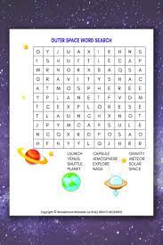 outer space word search for kids
