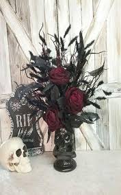 Halloween Centerpiece Halloween Decor Skull Decor Dracula S Library Gothic Skull Halloween Dark Rose C Halloween Centerpiece Rose Centerpieces Skull Wedding