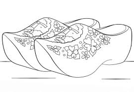 Thse holland coloring page set will allow children to learn about the flag of the netherlands, the location of the netherlands, wooden shoes, windmills, world famous tulips, the many bikes, history. Dutch Clogs Coloring Page From Netherlands Category Select From 23438 Printable Coloring Pages Vintage Coloring Books Free Printable Coloring Pages